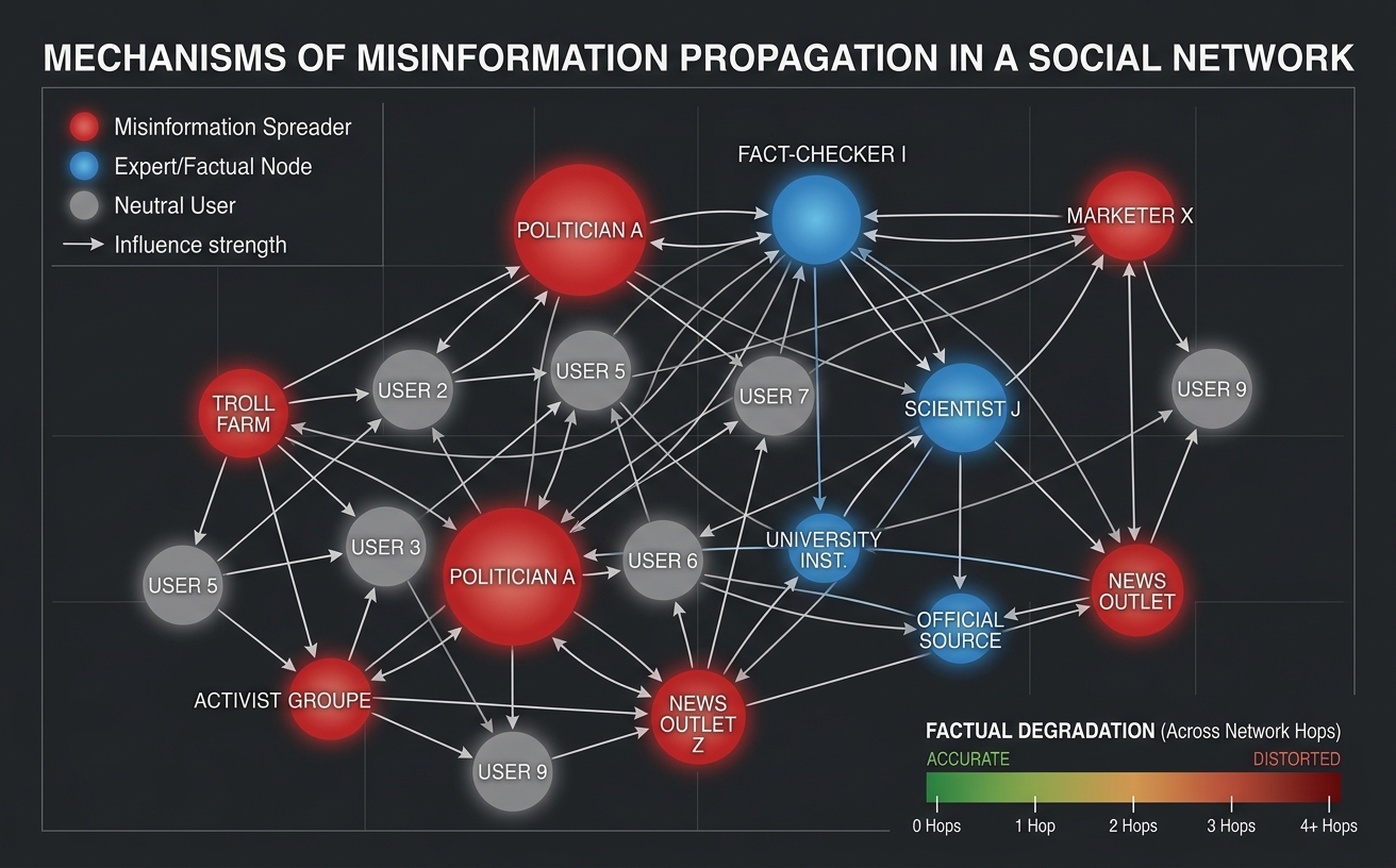 Simulating Misinformation Propagation in Social Networks using Large Language Models
